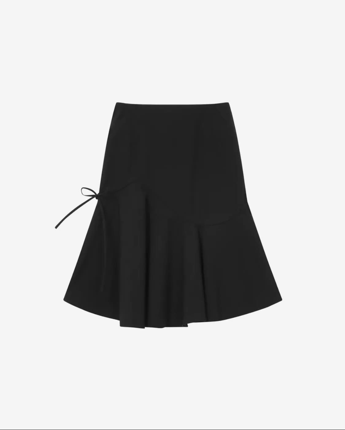 미세키서울 셔링 러플 미디 스커트 블랙 상품이미지3