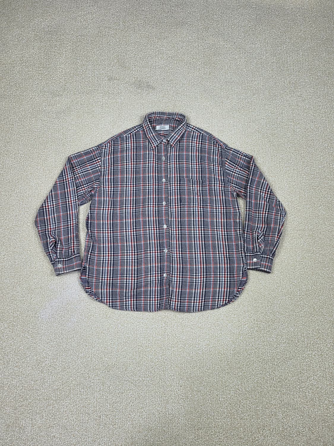 [스튜디오 톰보이] 오버핏 체크 코튼 셔츠 | S00107 상품이미지1