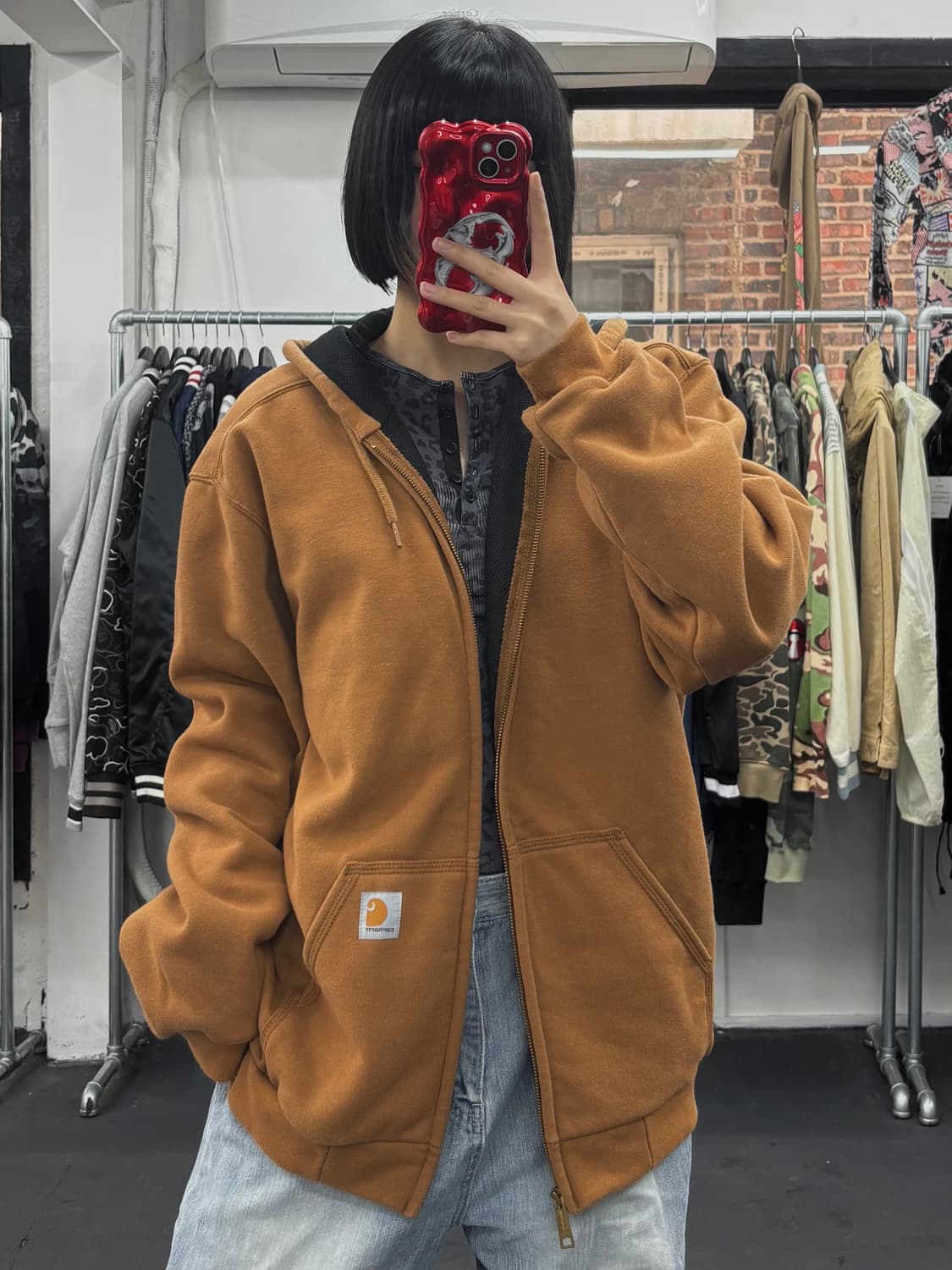 칼하트 써멀 브라운 후드집업 상품이미지2