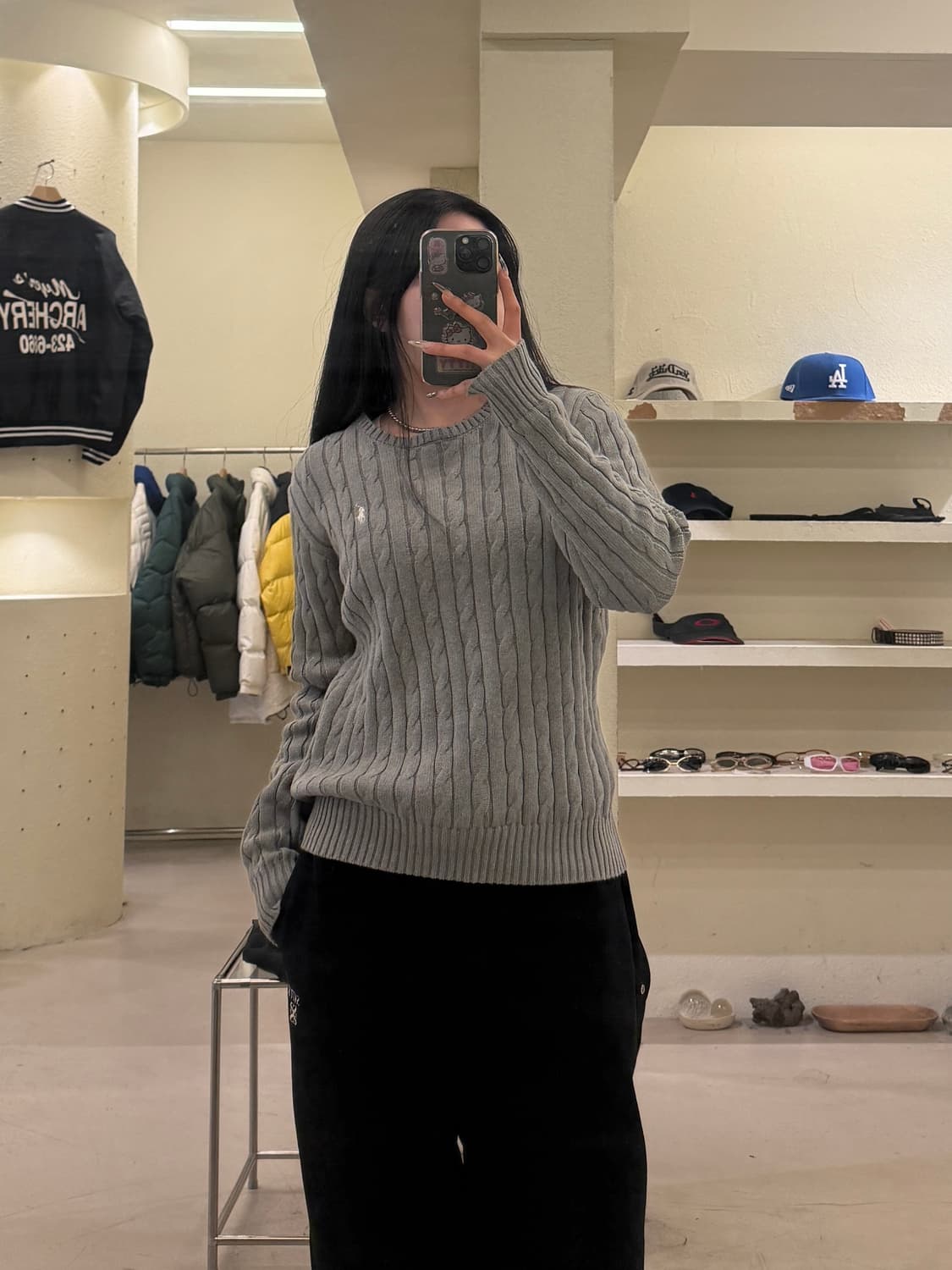 폴로 랄프로렌 케이블 니트 그레이 U813 상품이미지1