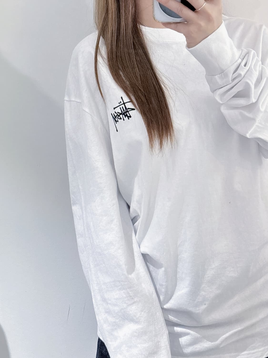 스투시 화이트 베이직 롱슬리브 상품이미지3