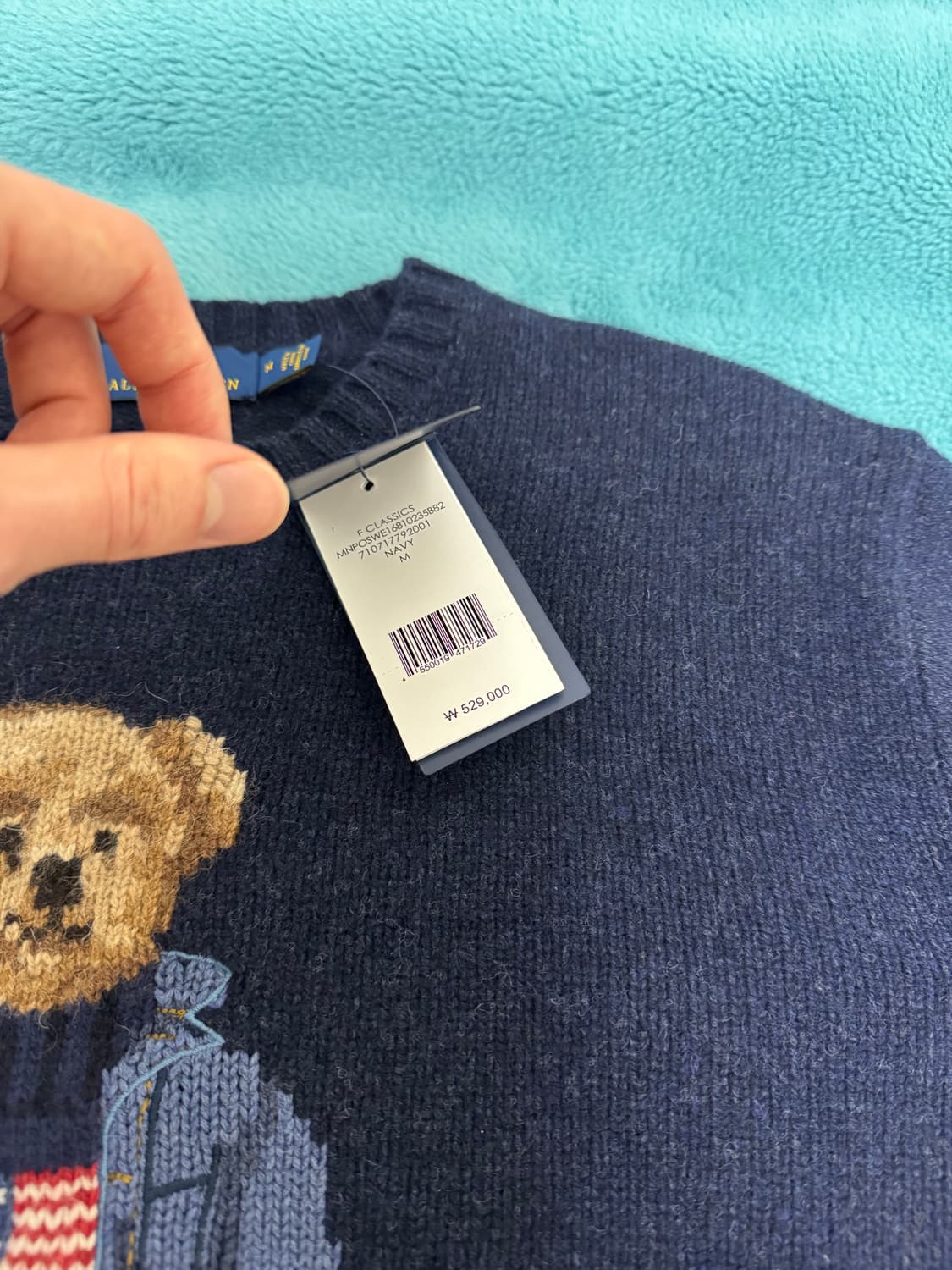 폴로 성조기 베어 니트 M 새상품 상품이미지5