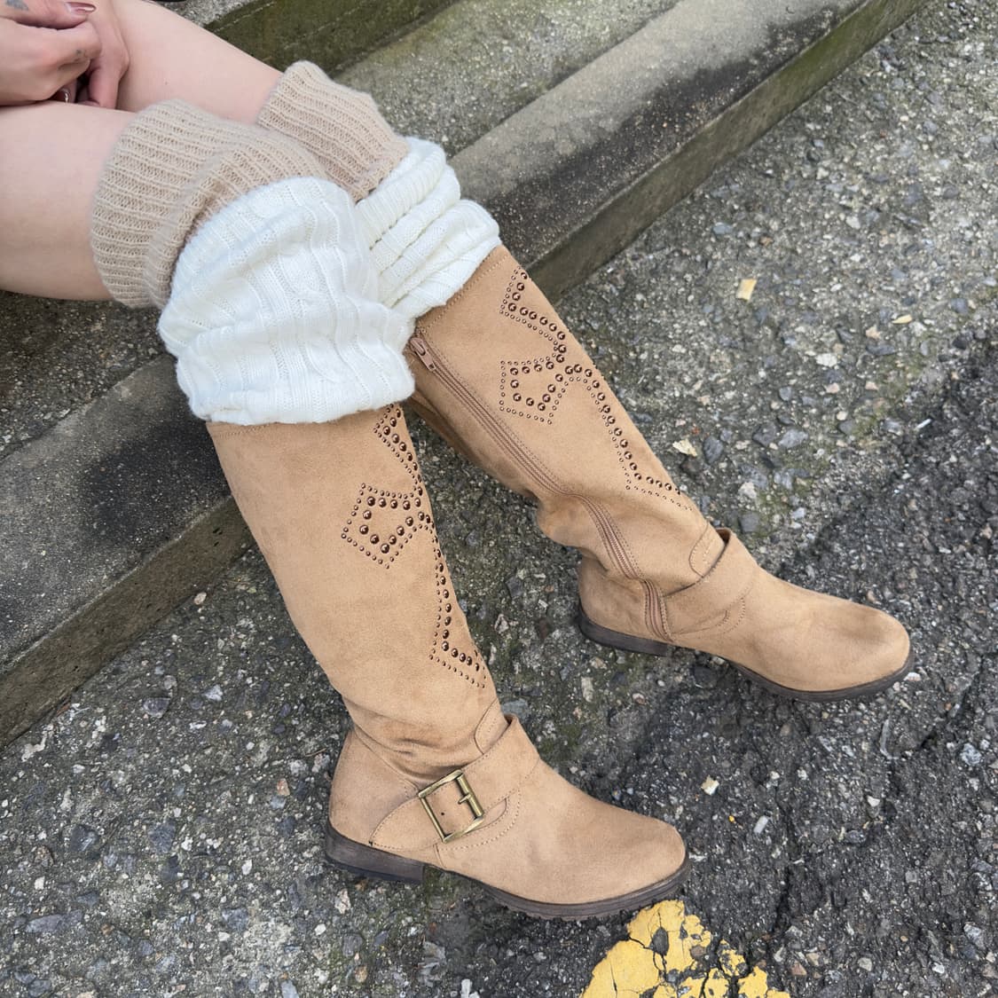 00s 크로스 인조 스웨이드 라이딩 부츠 상품이미지10