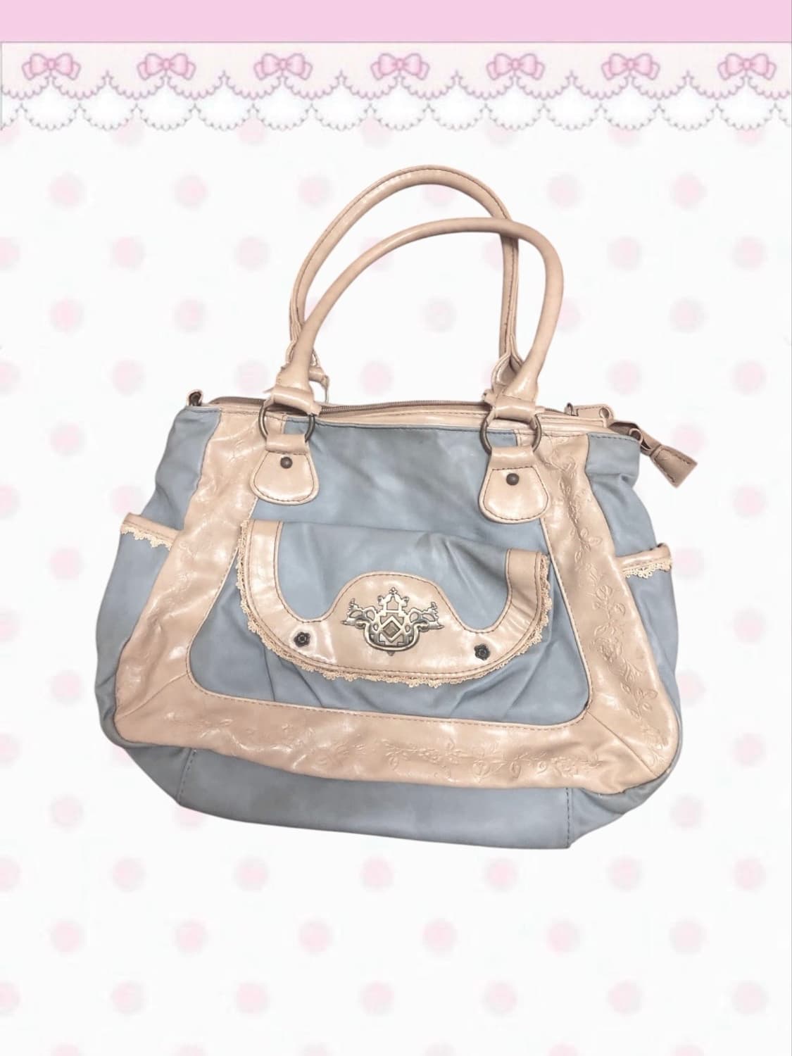 엑시즈팜 오네갸루 애쉬 블루 금장 중세 숄더 토트백 히메갸루 상품이미지1