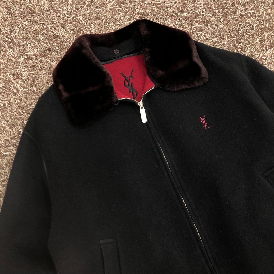 입생로랑 아카이브 울 퍼 카라 자켓 상품이미지2