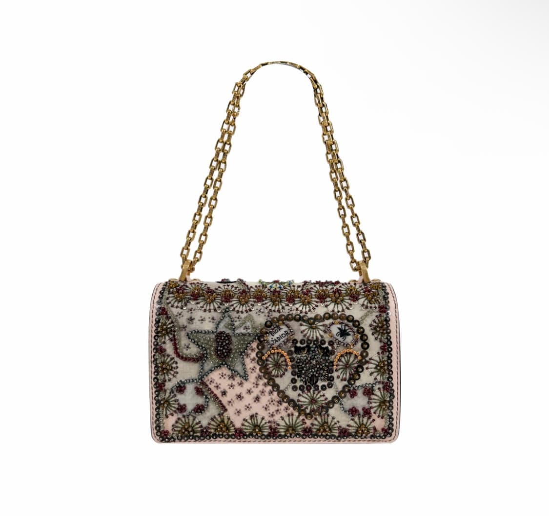 크리스찬 디올 여성 자디올 디오라마 비즈 자수 레더 체인 플랩 숄더백 상품이미지3