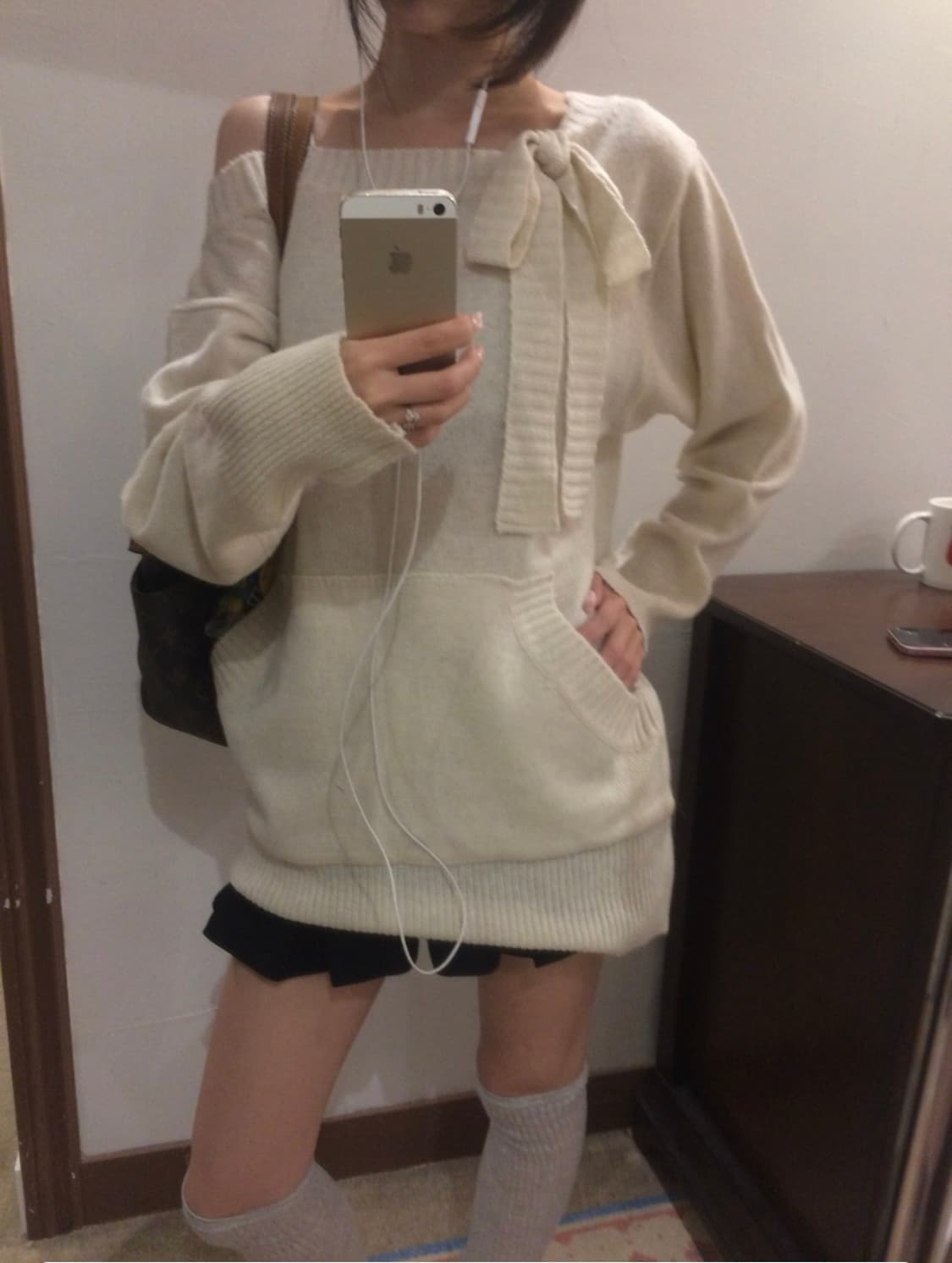 포어링 머핀 니트 원피스 상품이미지1