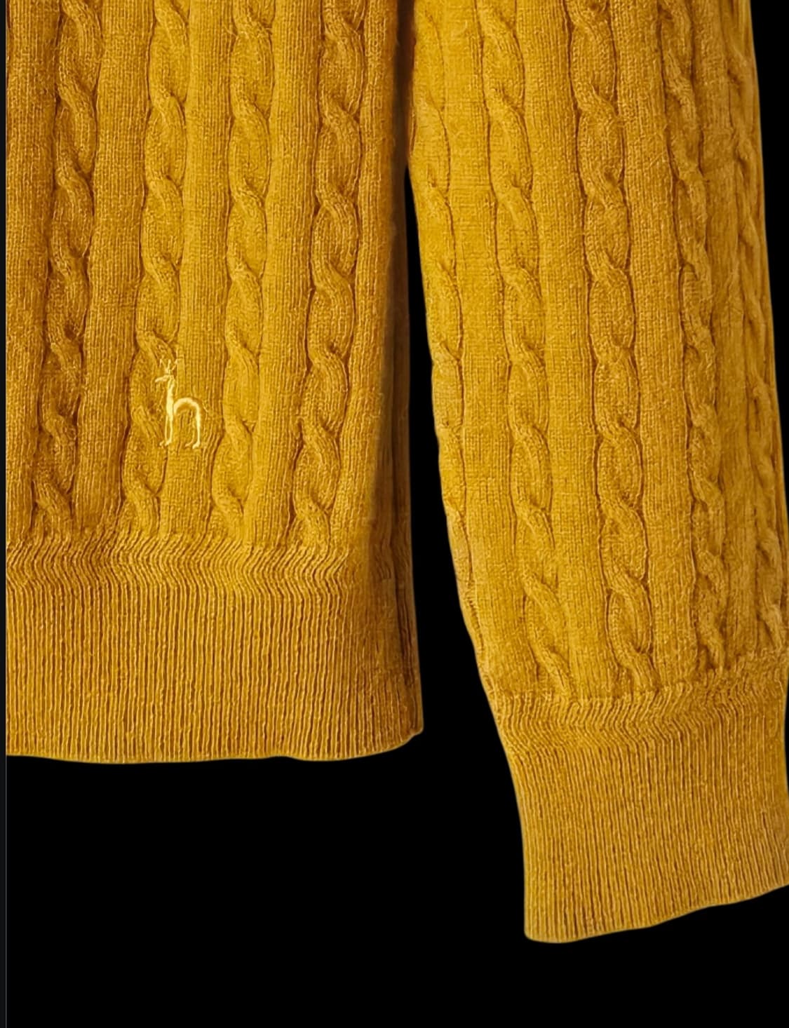 헤지스레이디스 머스타드 캐시미어 혼방 케이블 스웨터 니트 55 상품이미지7