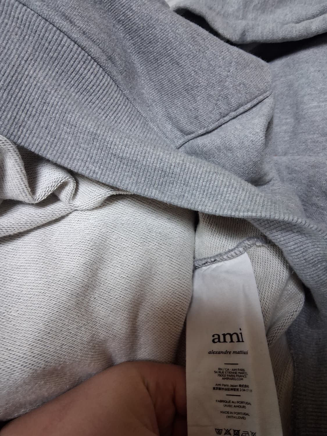 아미 후드티 XL 그레이 네이비 상품이미지10