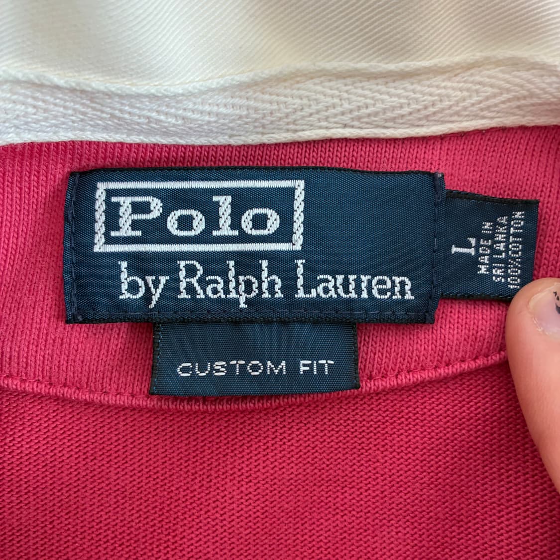 Polo  폴로 랄프로렌 자수 코튼 핑크 럭비티 상품이미지5