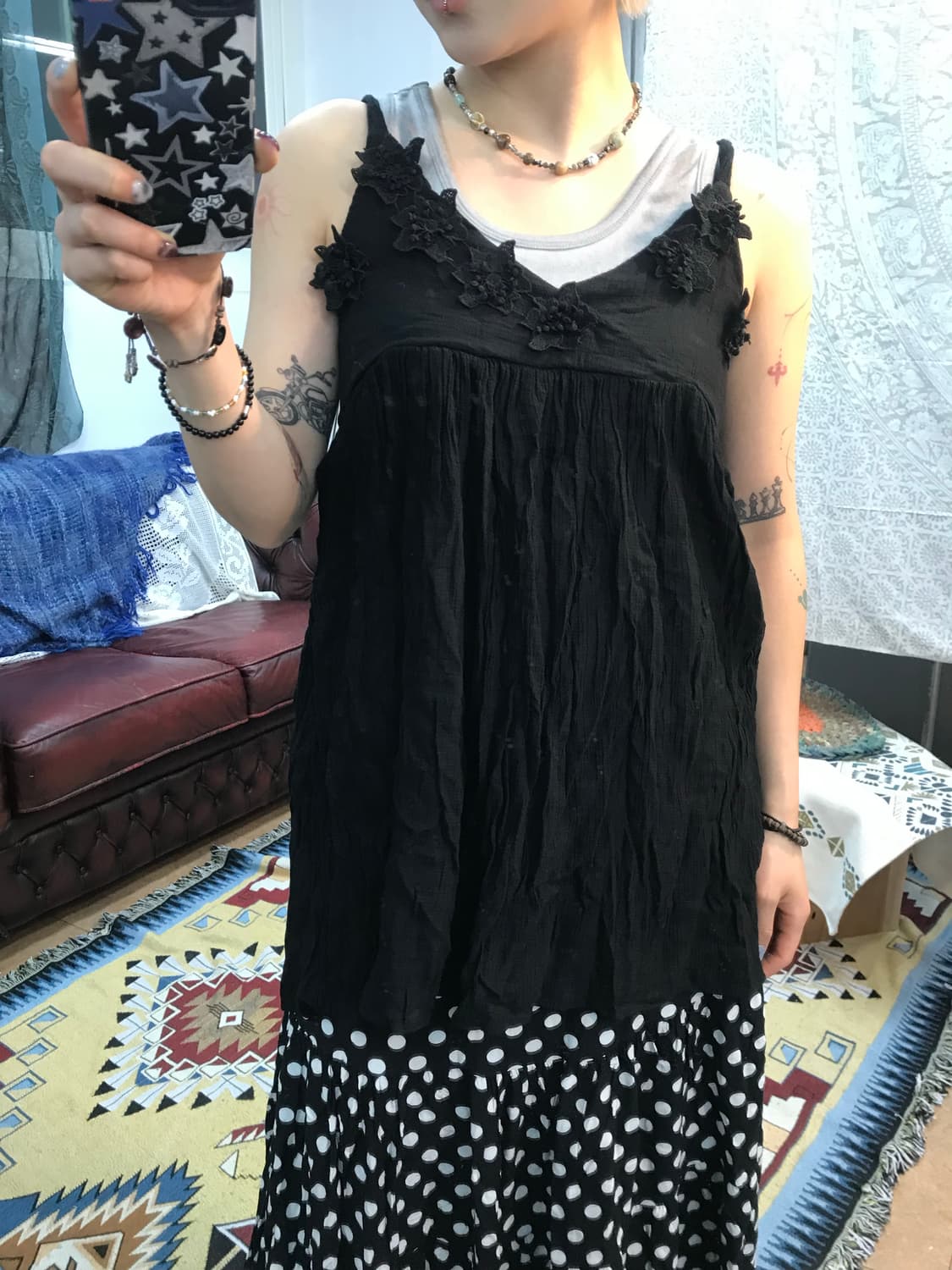 제페니즈 빈티지 플라워 슬리브리스 (Z986) 상품이미지2