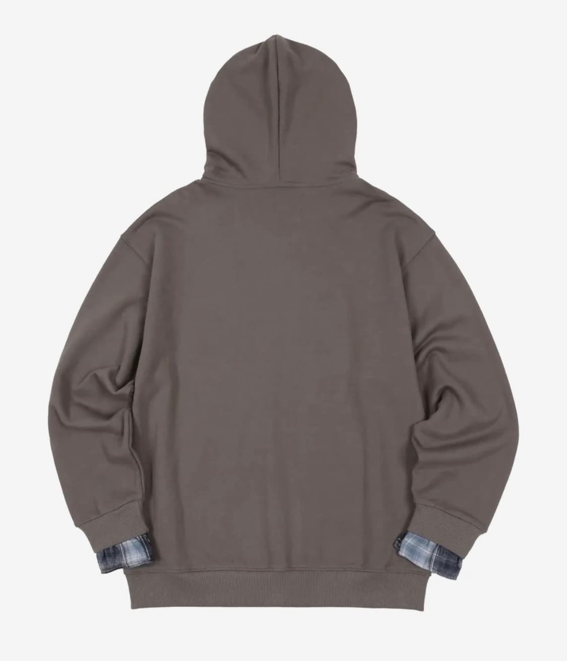 비피투디스오더 체크 레이어드 후드집업 브라운 2사이즈 상품이미지2