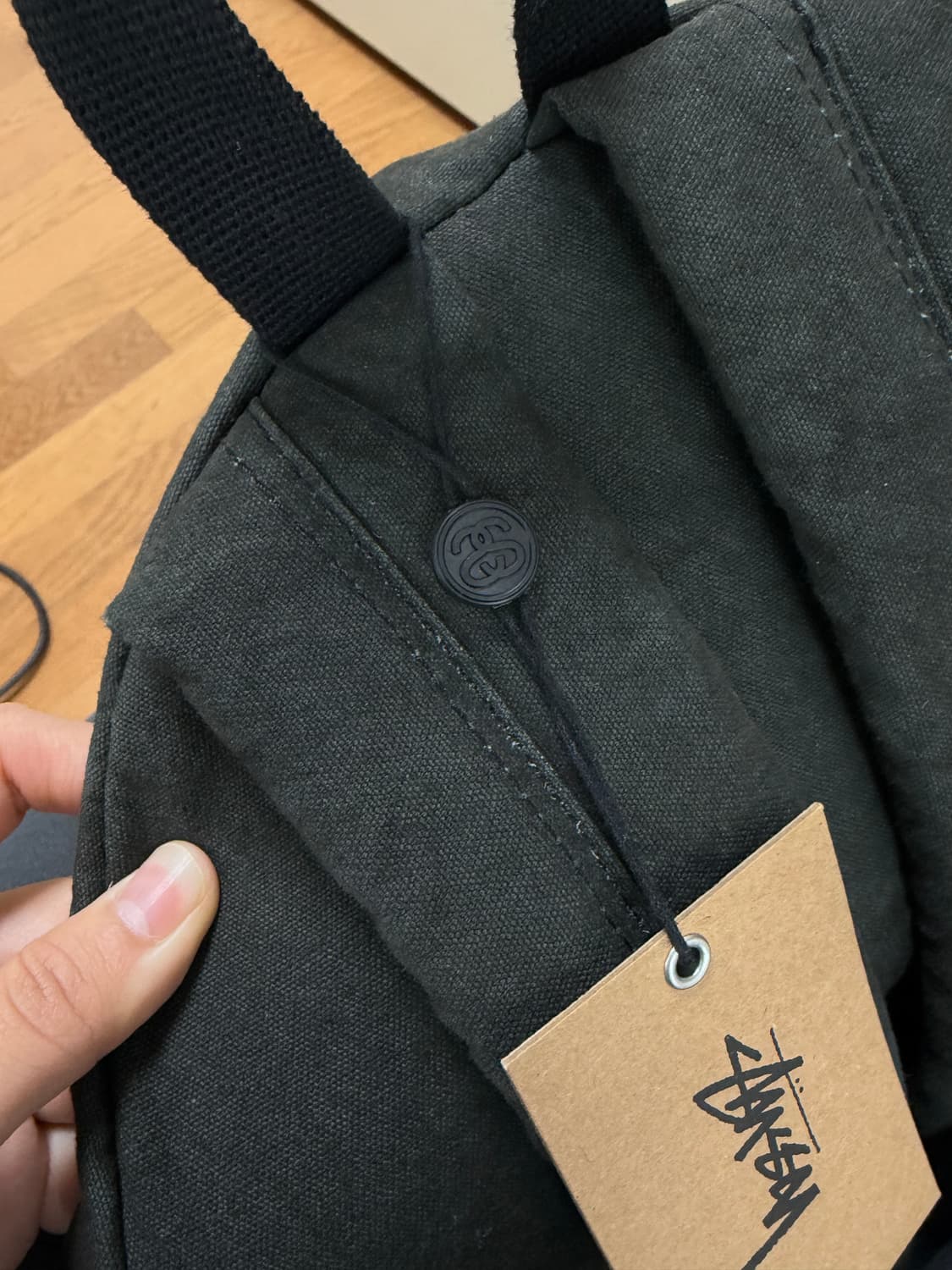 스투시 캔버스 백팩 워시드 블랙 상품이미지4