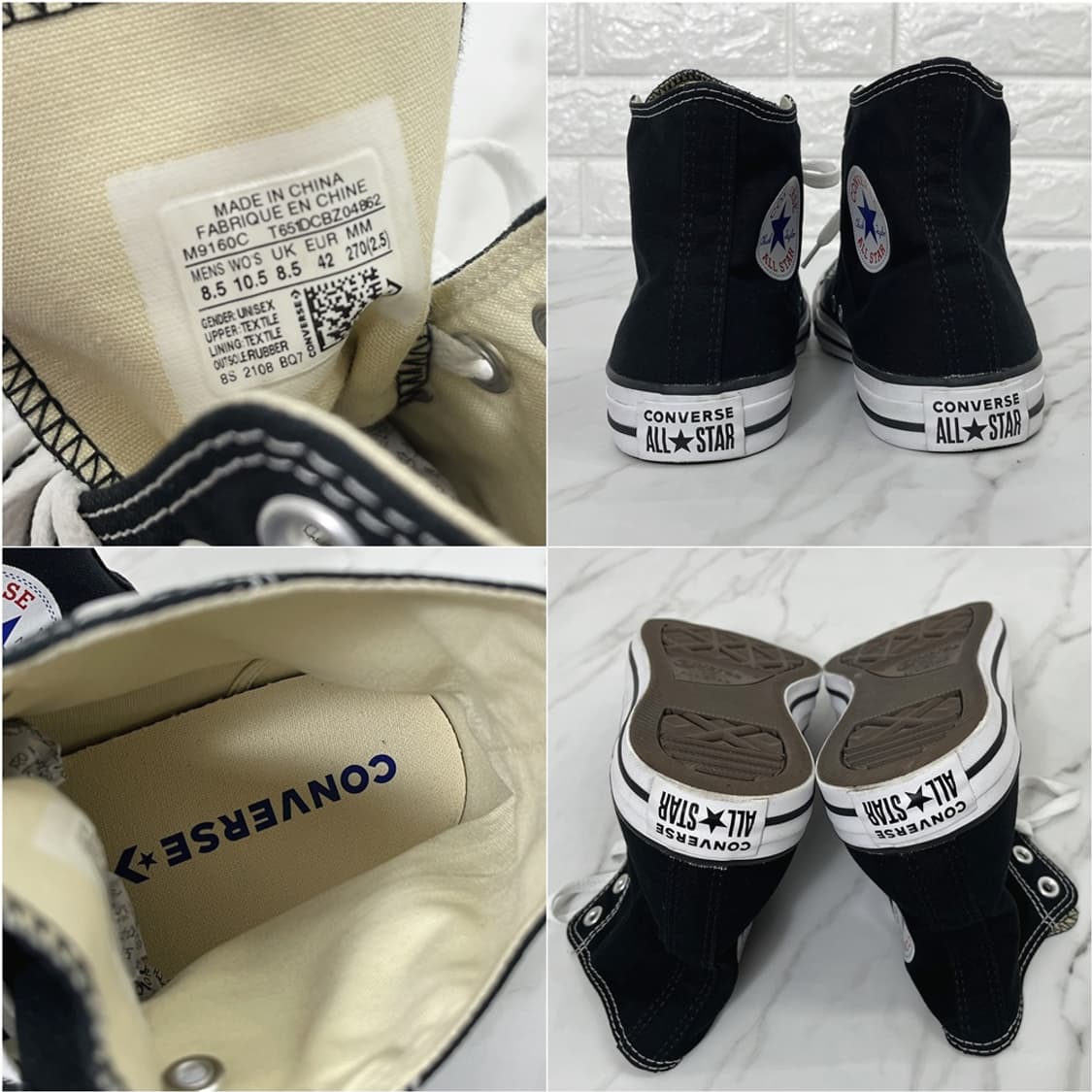 컨버스 척테일러 올스타 하이 블랙 스니커즈 270 상품이미지6