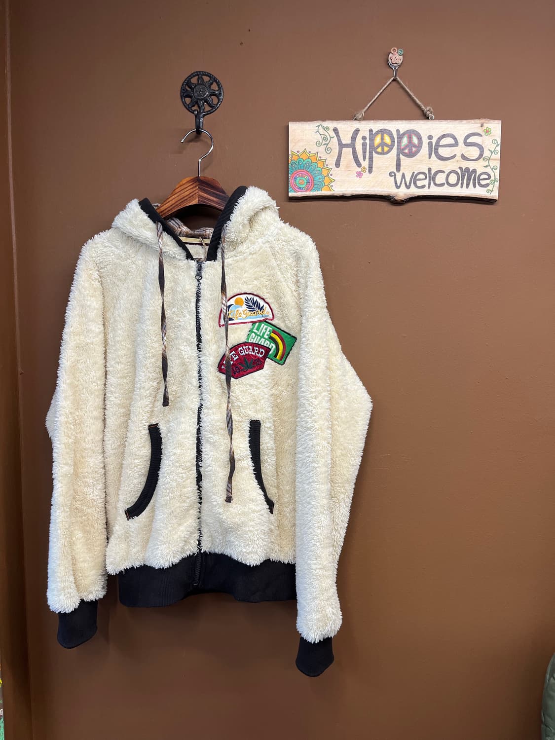 크림아이보리 플리스 후드집업 상품이미지1