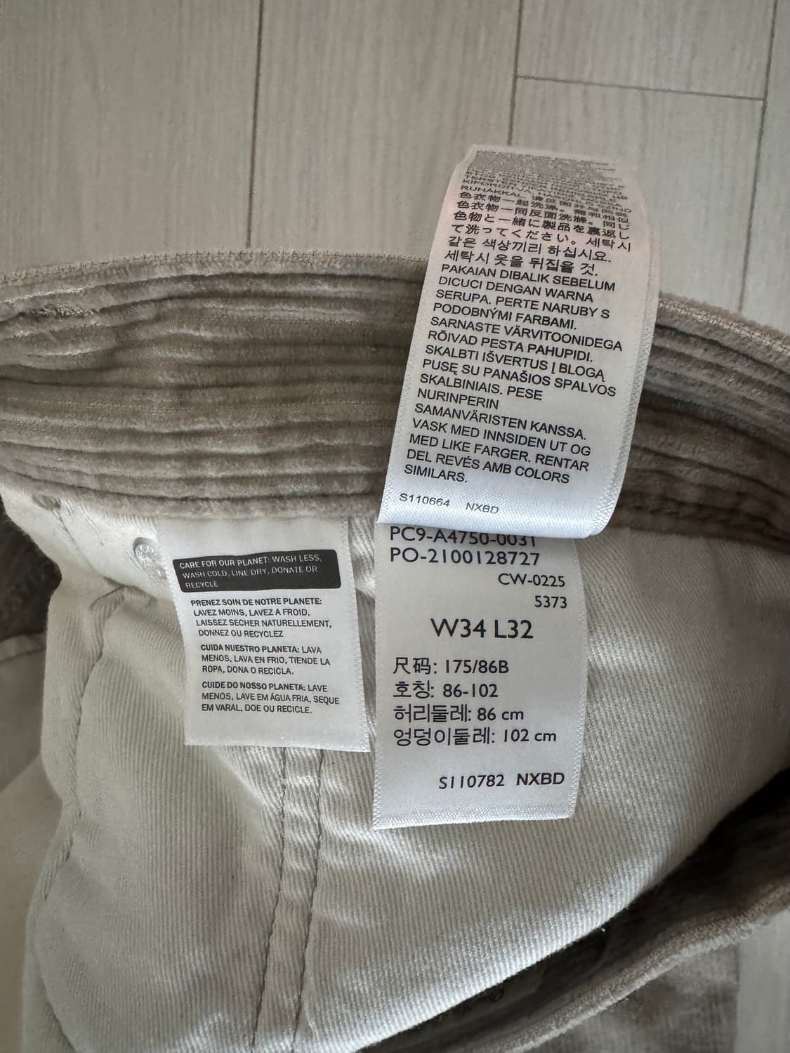 리바이스 578 베이지 코듀로이 34/32 상품이미지4