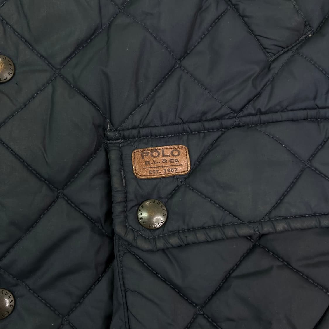 95 폴로랄프로렌 레더 패치 퀄팅 패딩 자켓 상품이미지3