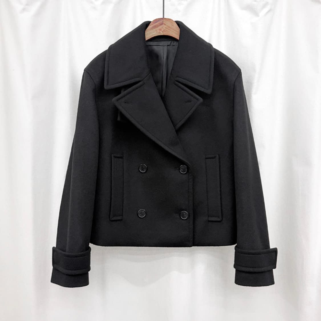 준지 24FW 더블 브레스티드 캐시미어 크롭 자켓 상품이미지1