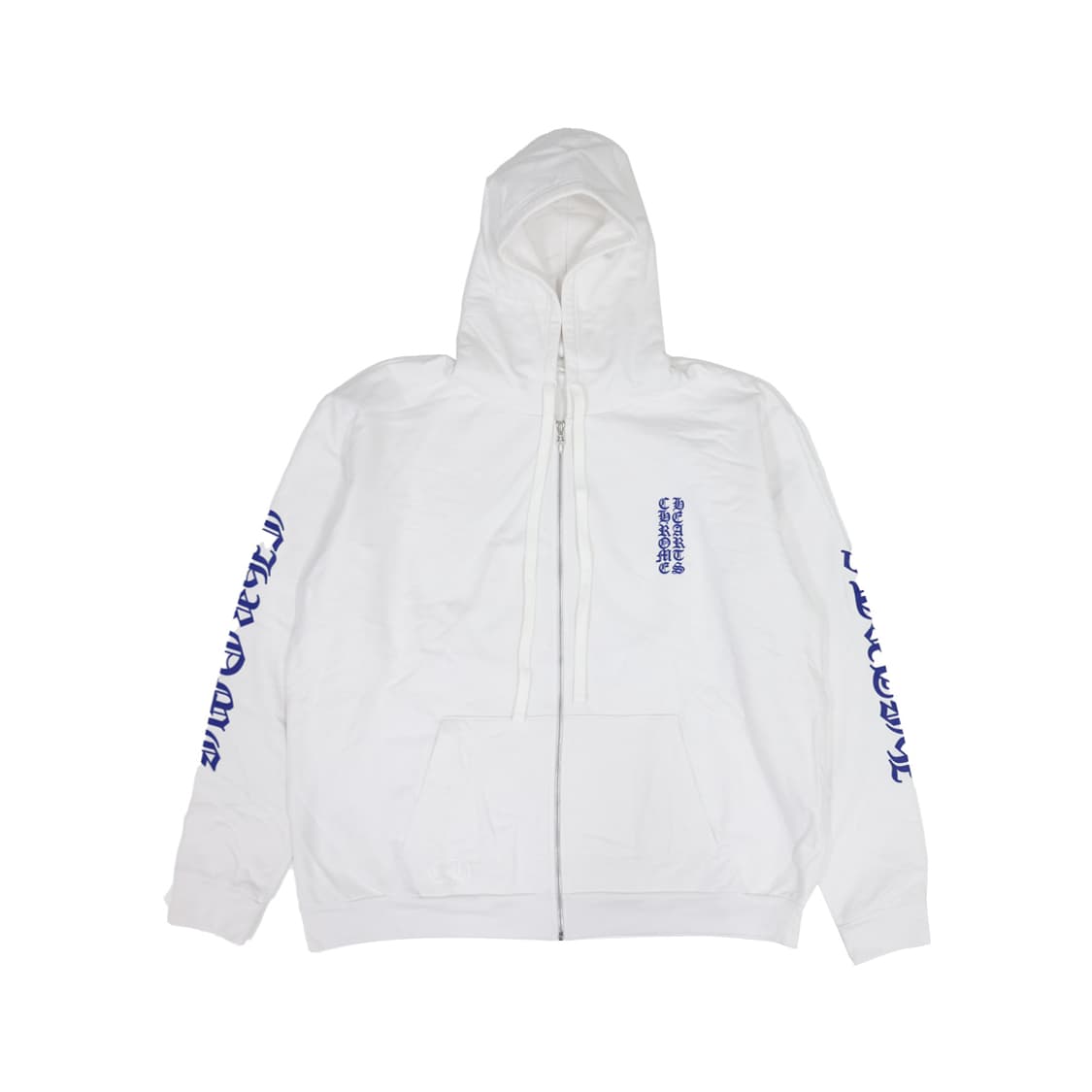 크롬하츠 Chrome hearts 버티컬 로고 집업 후드 화이트 블루 상품이미지1