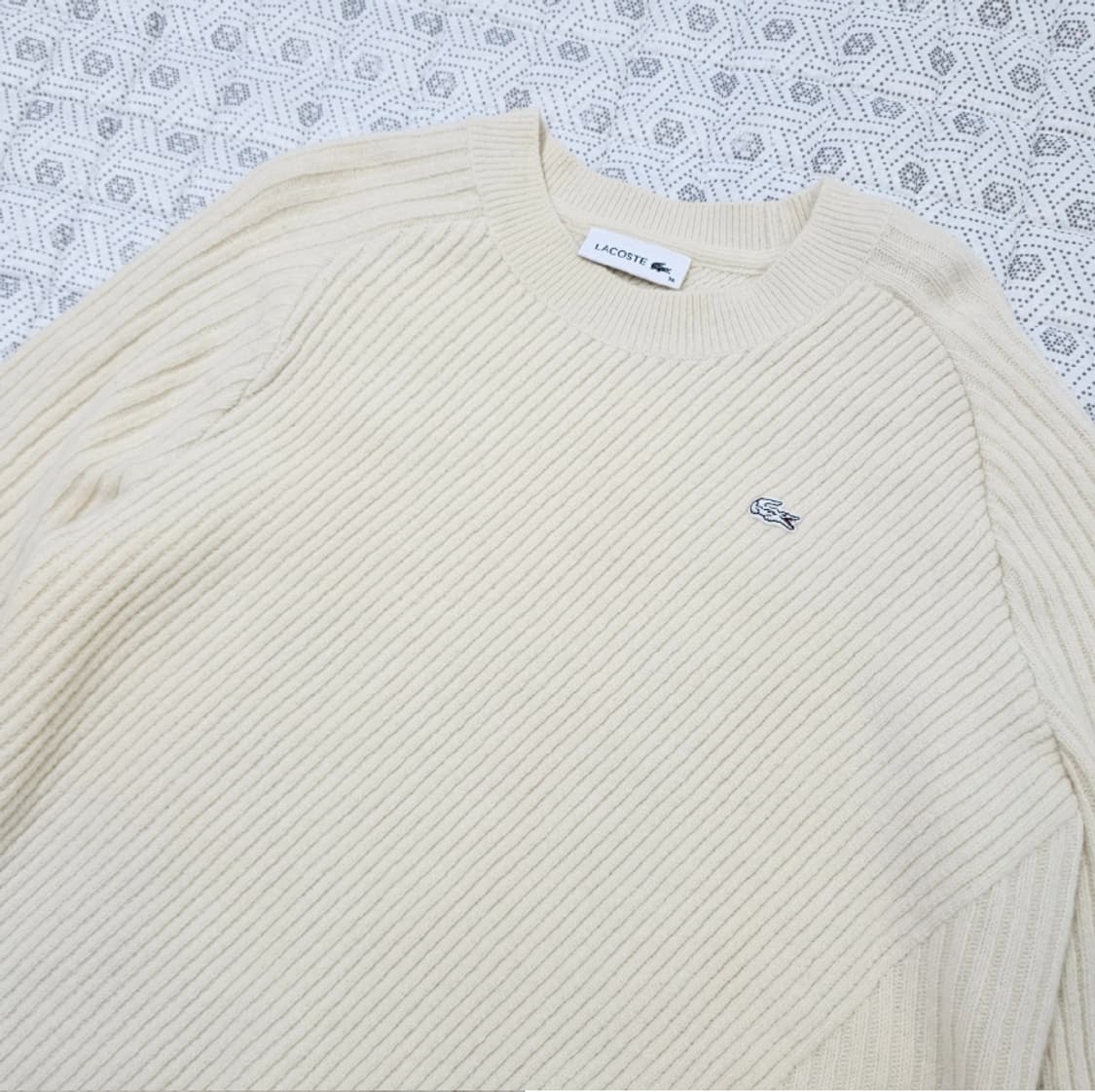 라코스테 아이보리 리브 니트 95 상품이미지3