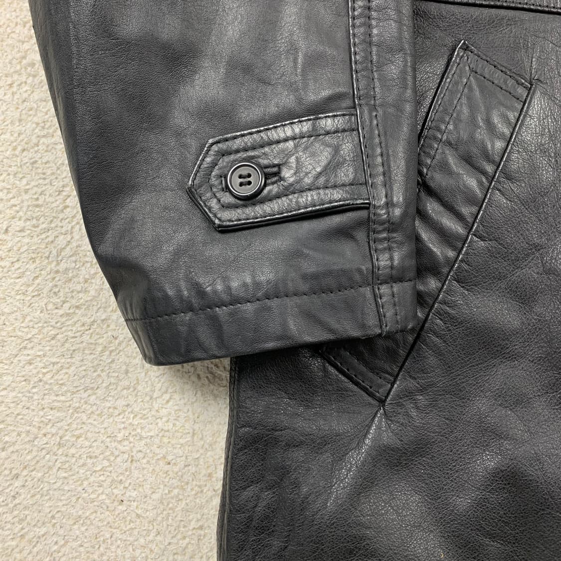 FREAKS 일본빈티지 카우레더 카코트 자켓 블랙 상품이미지3