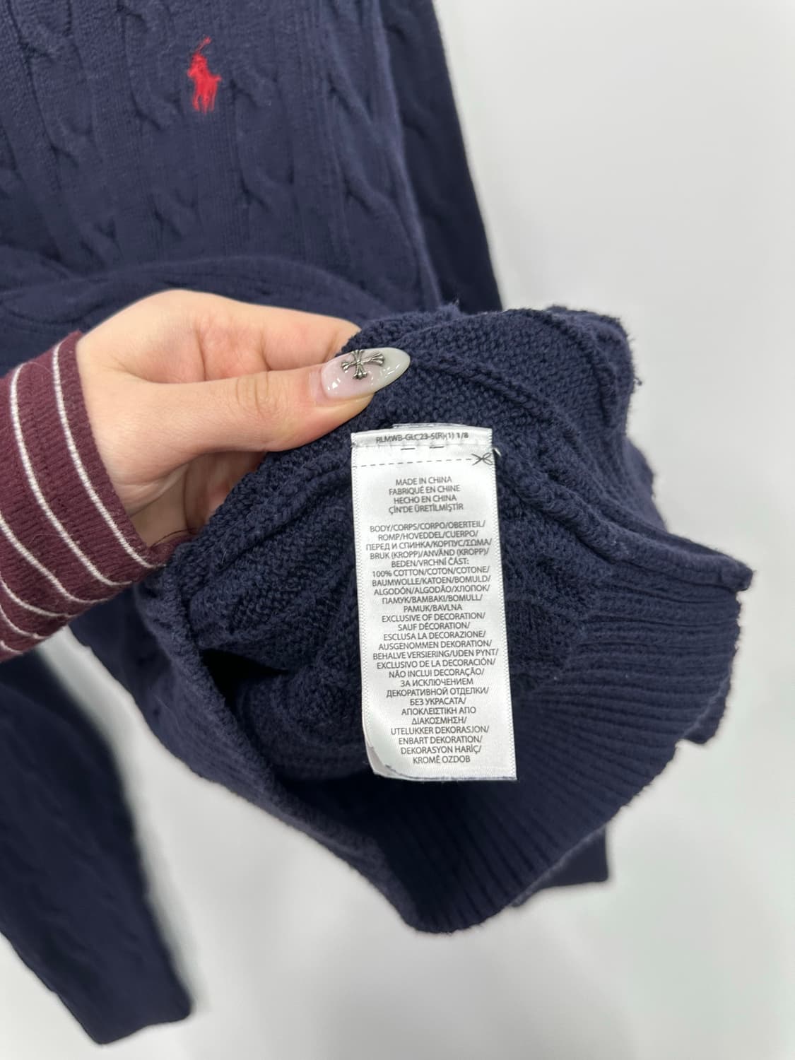 폴로 꽈배기 네이비 니트  상품이미지3
