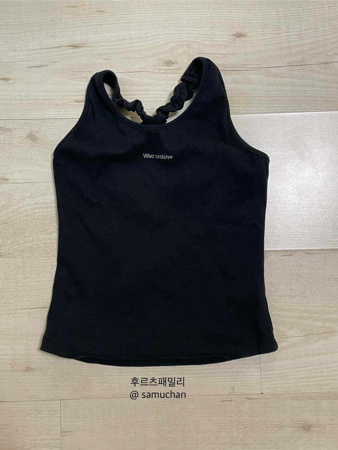 wsc 아카이브 엔젤 셔링 슬리브 티 001 블랙 상품이미지3