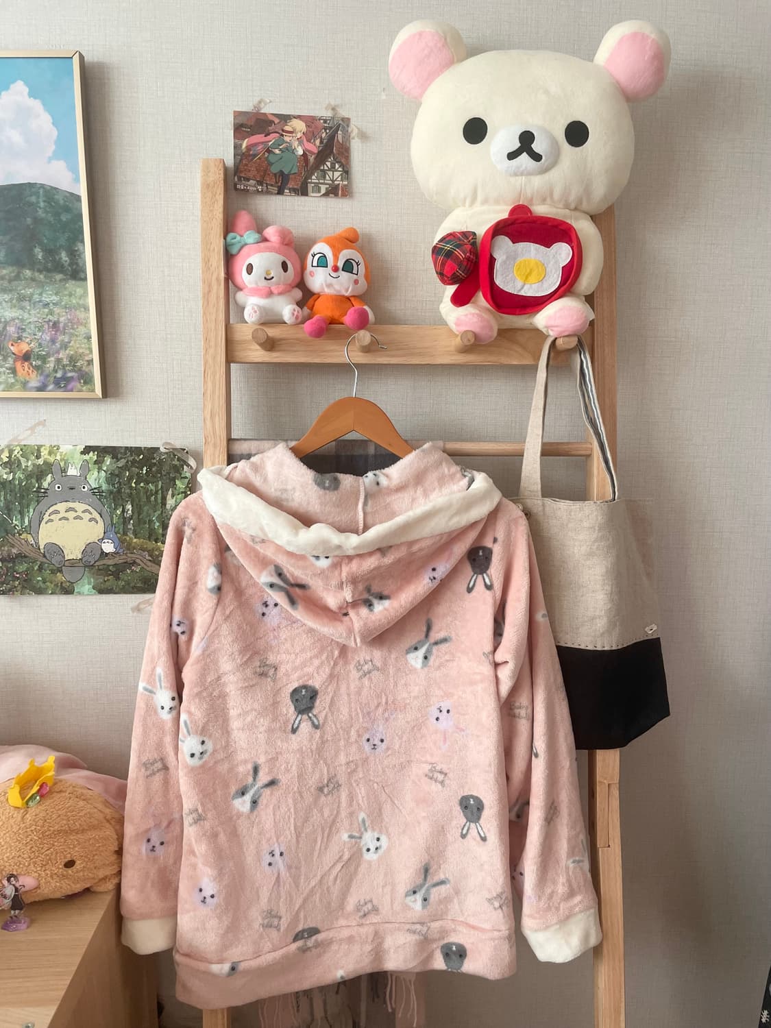 모리걸 빈티지 토끼 플리스 후드집업 🐰💗🤍 상품이미지2