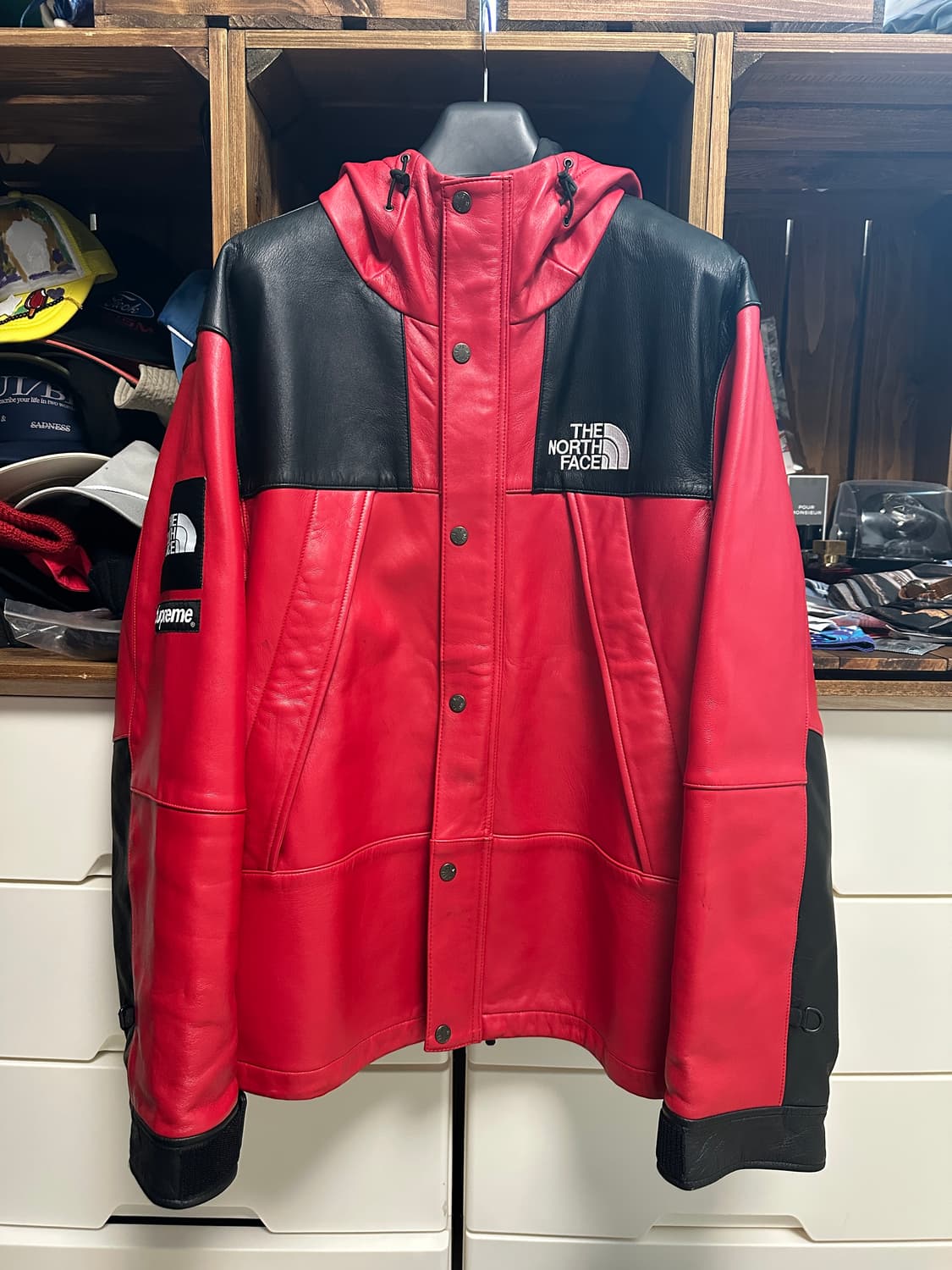 슈프림 노스페이스 레더 마운틴 레드 XL 상품이미지1