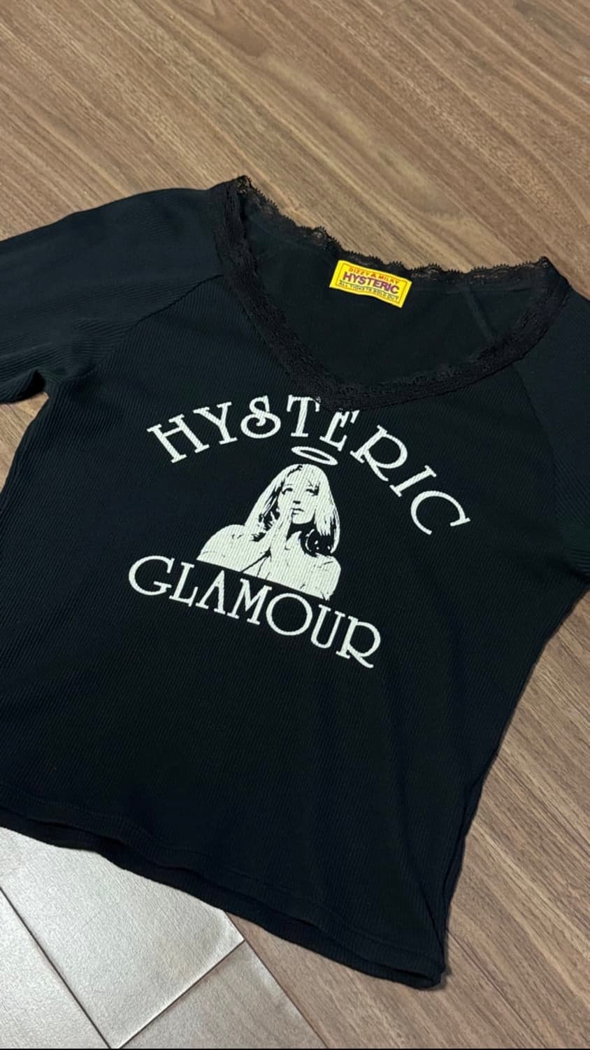 히스테릭 글래머 엔젤 숏 티셔츠 블랙 상품이미지2