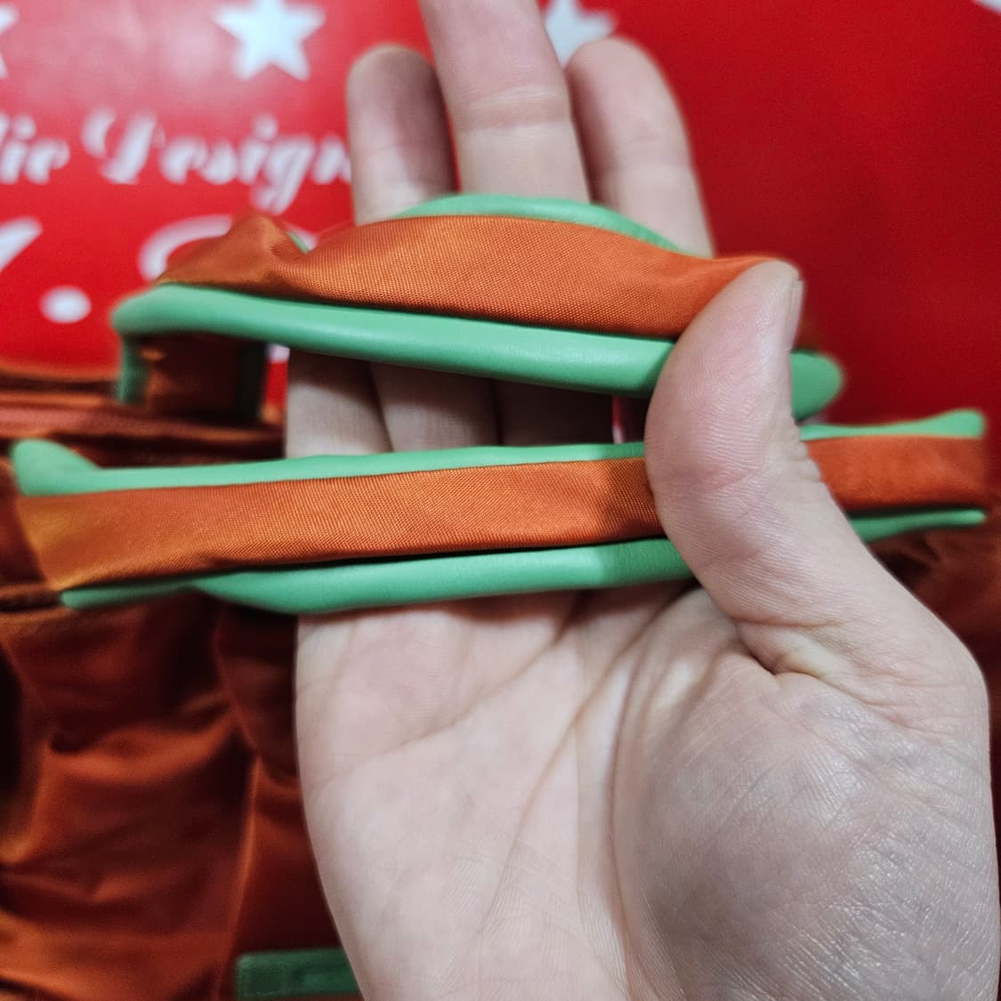 ON-FUNNY 나일론 셔링 민트 가죽배색 토트 크로스백 상품이미지7