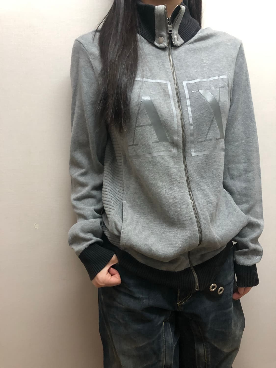 빈티지 아르마니 익스체인지 로고 집업 상품이미지4