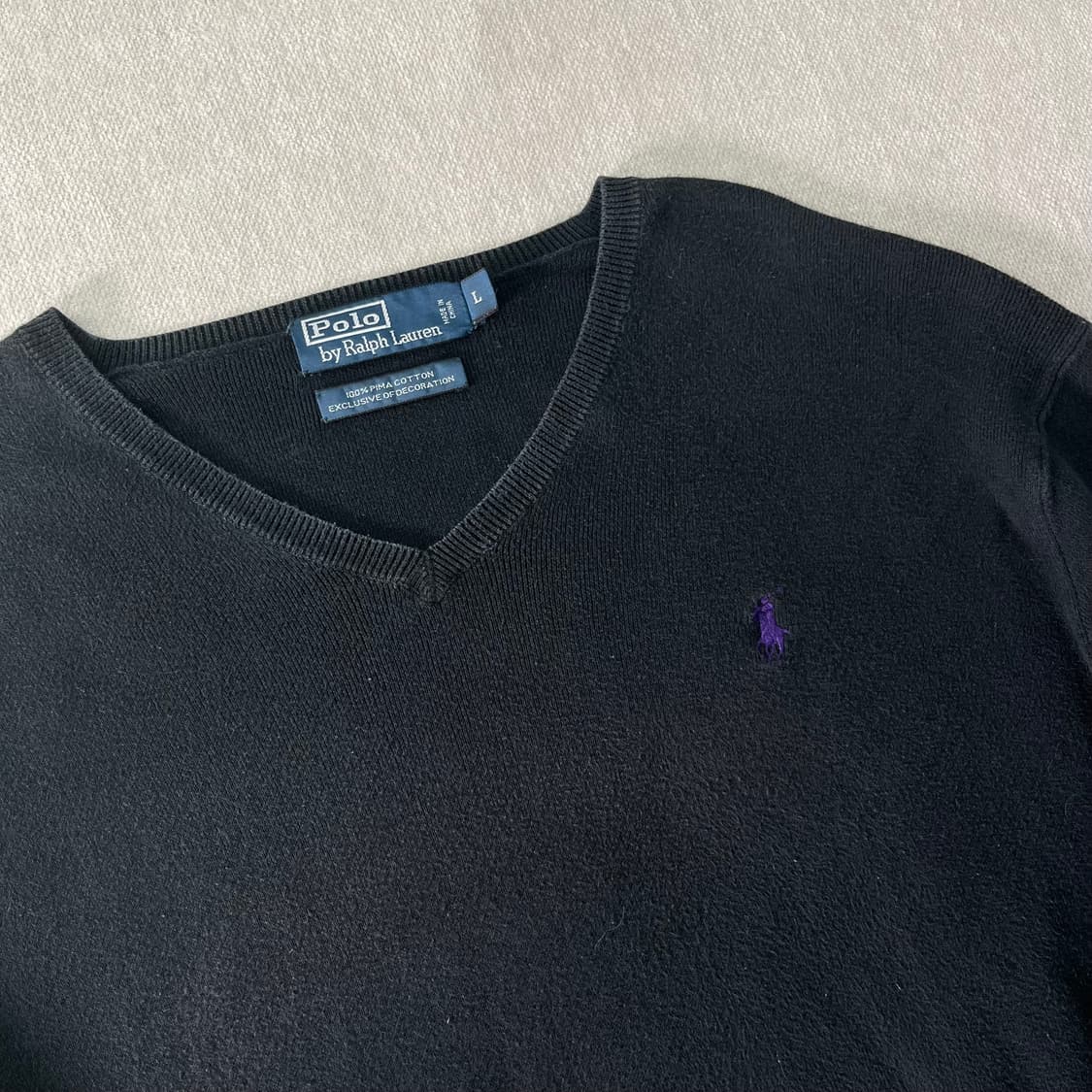100 폴로랄프로렌 피마코튼 브이넥니트  상품이미지2