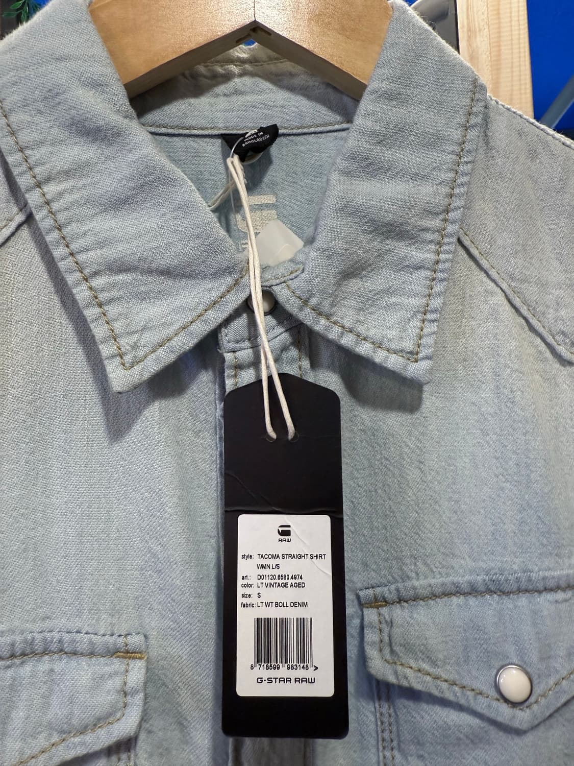 지스타 로우 연청 데님 셔츠 상품이미지2