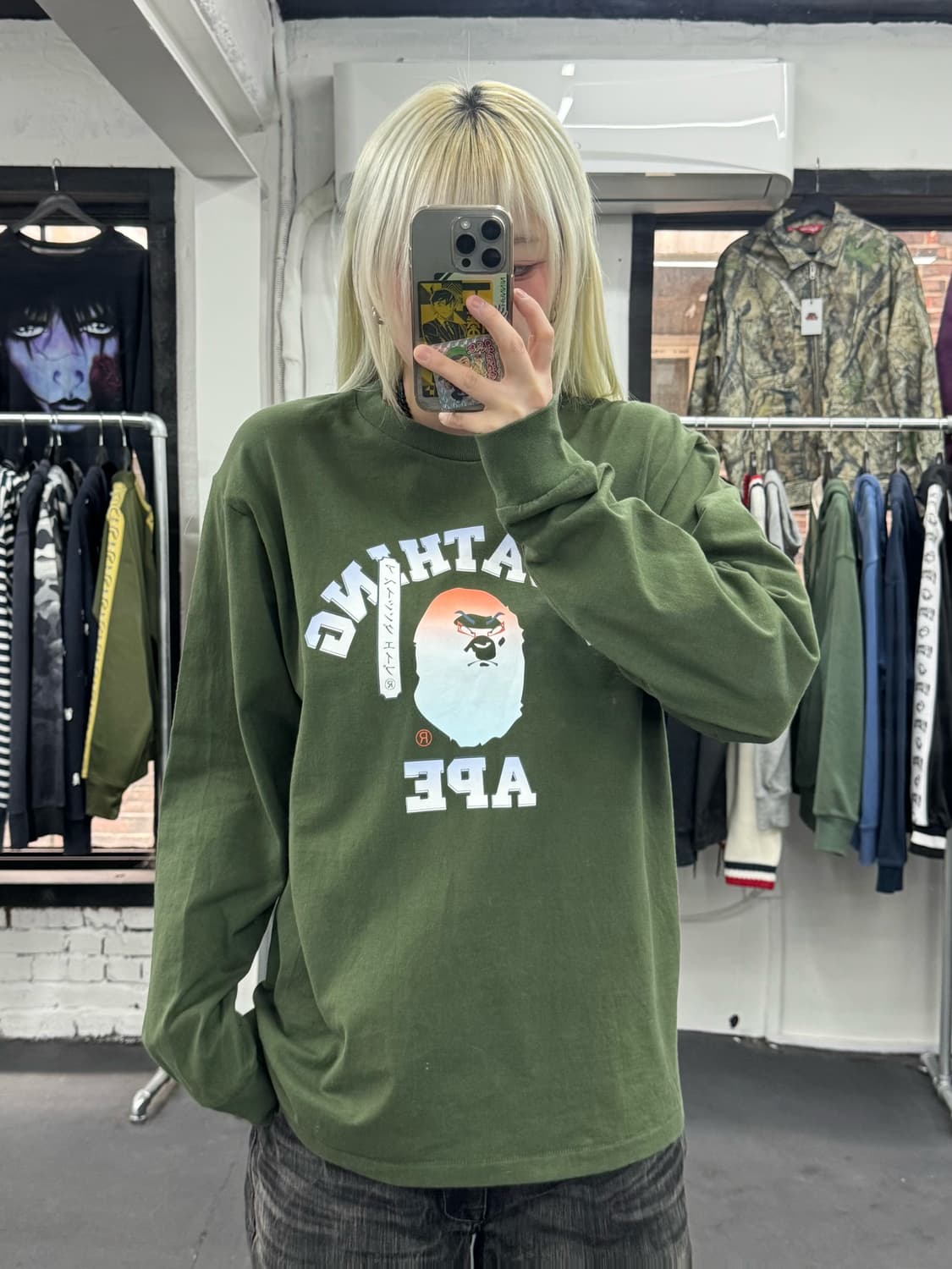 베이프 가부키 카키 롱슬리브 상품이미지2