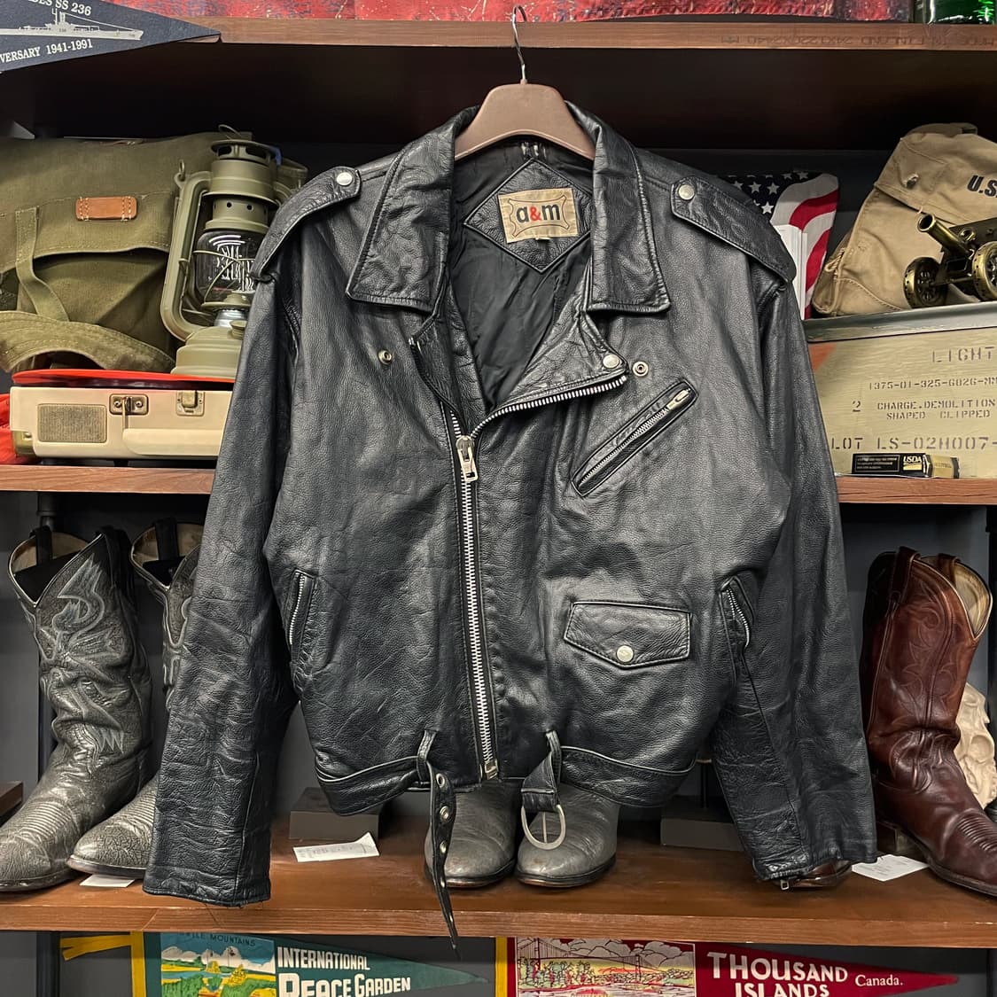 빈티지 라이더 소가죽 크롭 리얼 레더 자켓 상품이미지1