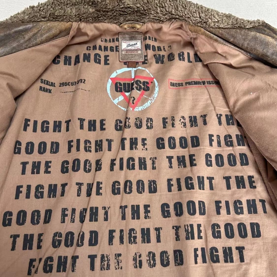 Guess 빈티지 퍼 칼라 워크 레더 자켓 상품이미지3