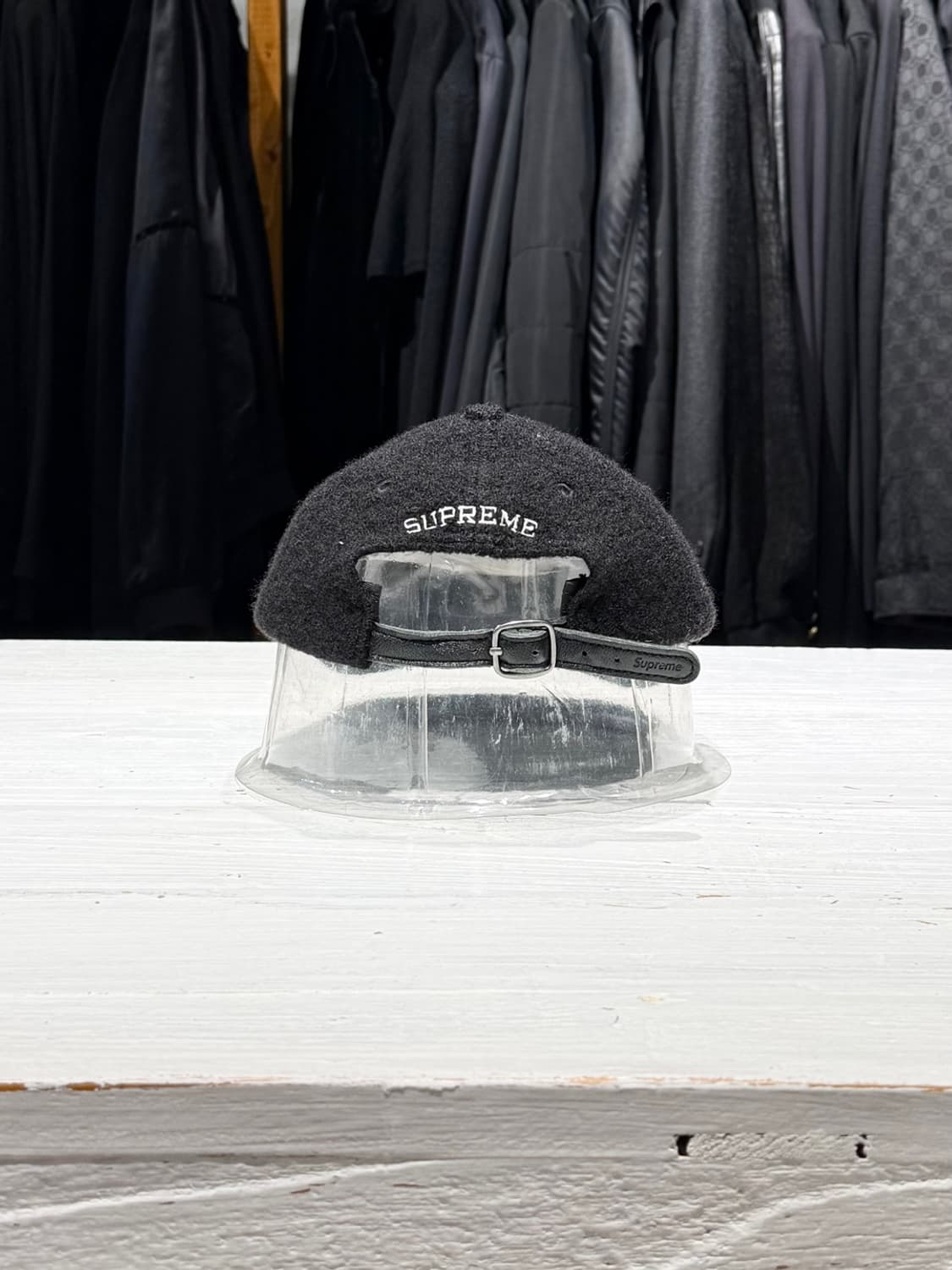 슈프림 USA 블랙 오리지널 로고 울 볼캡 상품이미지4