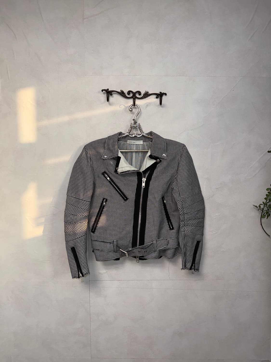 SACAI Luck black houndtooth rider jacket 상품이미지2