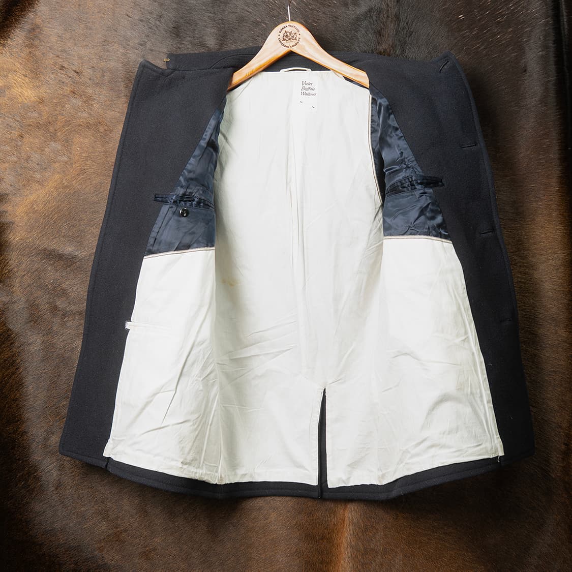 [95] 바이올렛 버팔로 왈로우즈 멜튼 울 싱글 피코트 네이비  상품이미지7