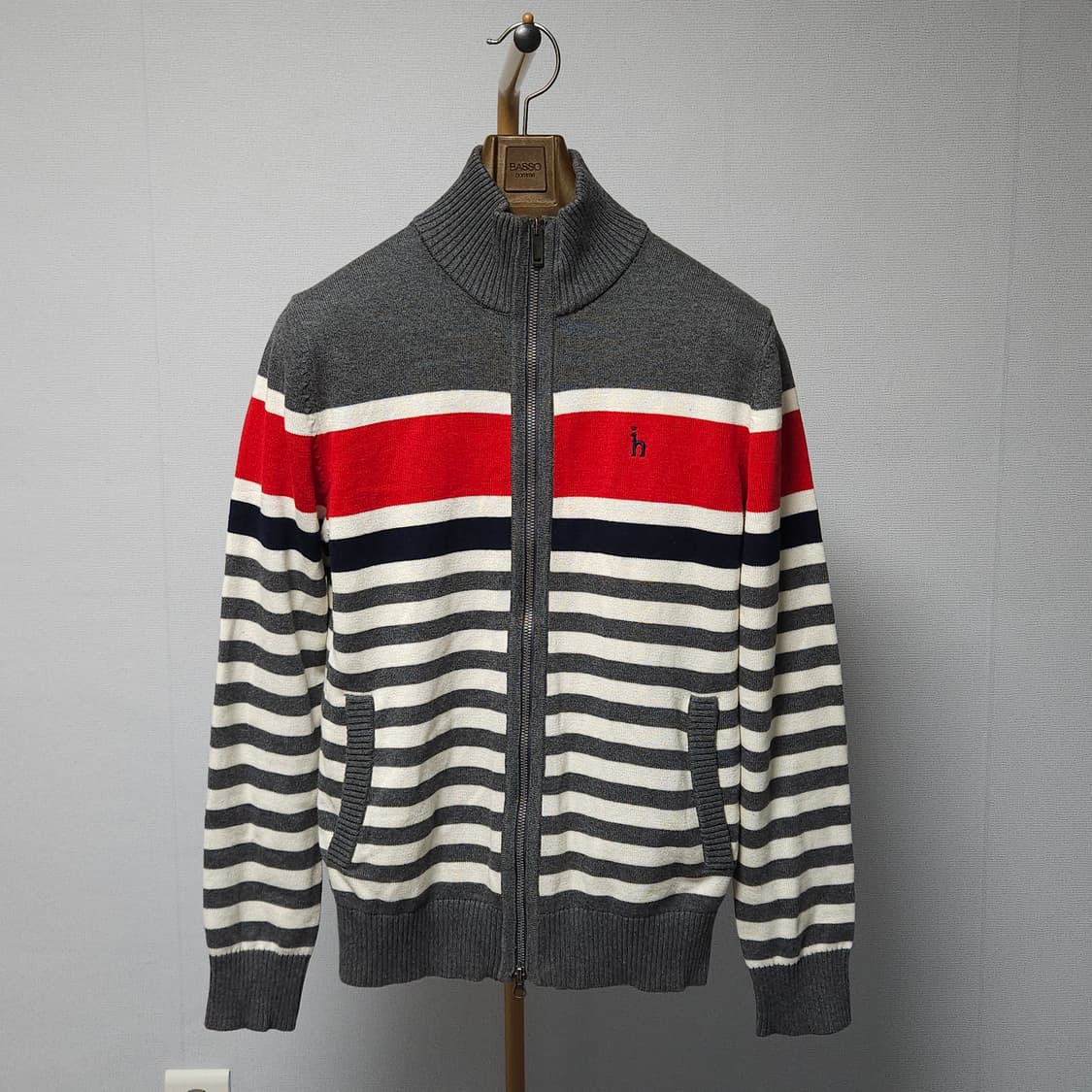 95 ) 헤지스 스트라이프 니트 집업 가디건 상품이미지1