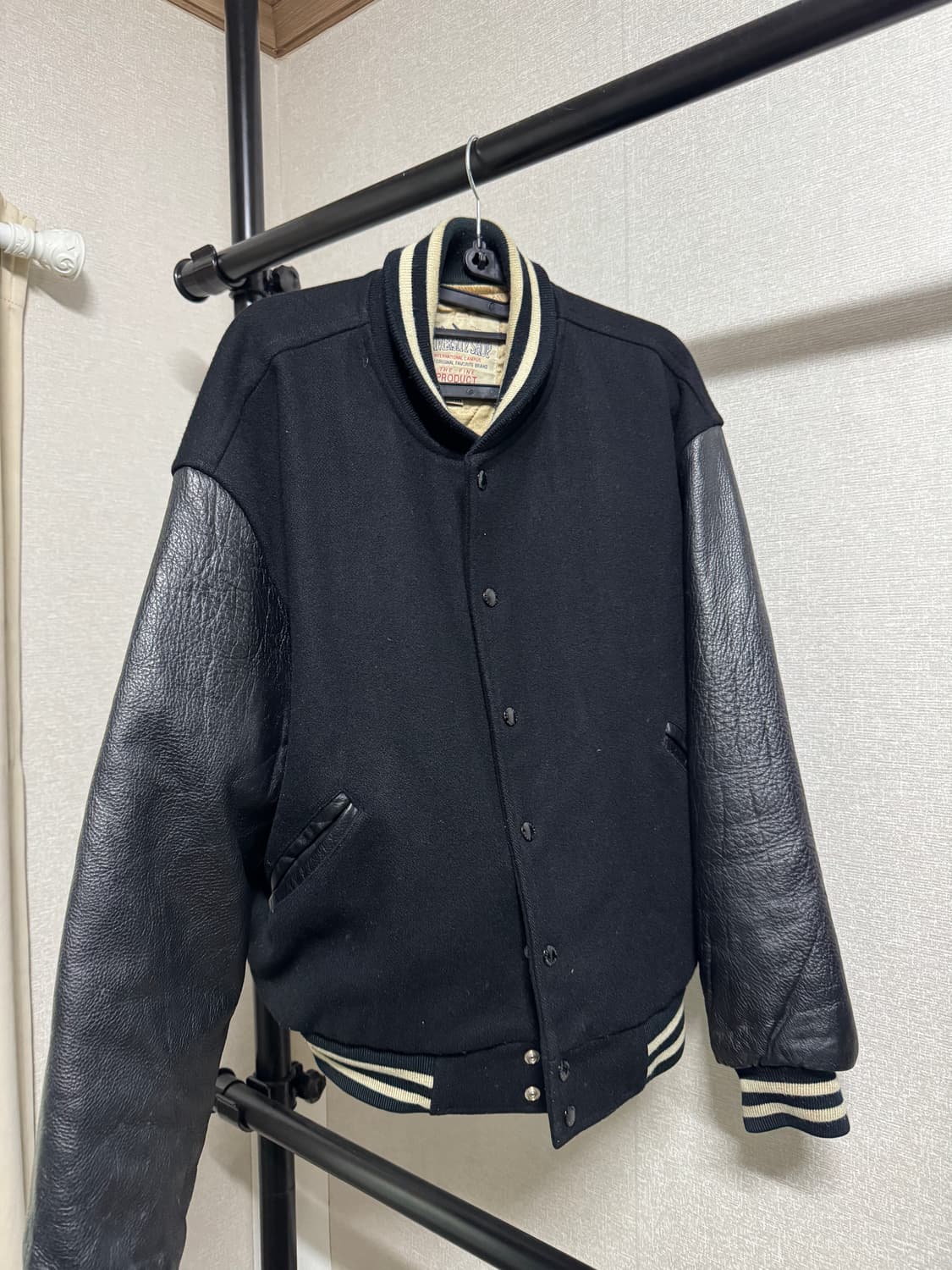 유니버시티 샵 레더 슬리브 빈티지 바시티 자켓 (스타디움 점퍼) 상품이미지1