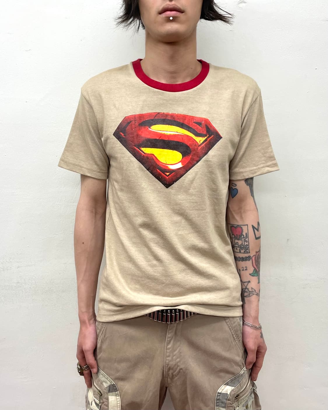 Big Superman 3D Brown T-shirt  상품이미지1