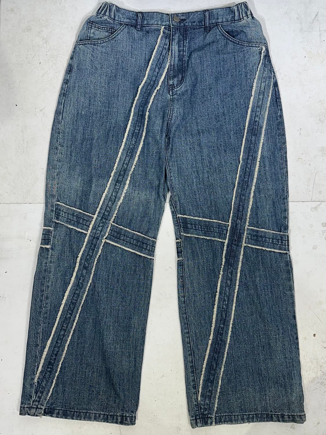 빈티지 중청 디트로이트 본즈 와이드 데님 팬츠 청바지 XL 상품이미지4