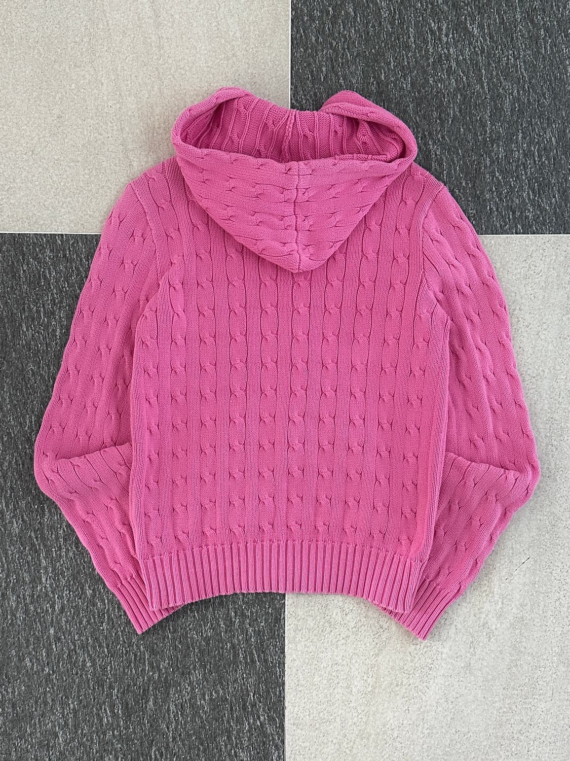 랄프로렌 스포츠 핑크 케이블 니트 후드집업 상품이미지5