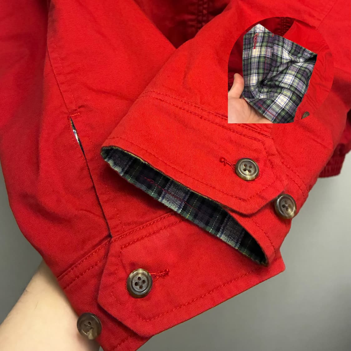 (L/105)폴로랄프로렌 코튼 스윙톱 해링턴자켓 바라쿠타 레드 상품이미지7