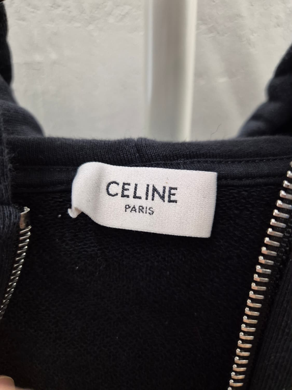 셀린느 로고 후드 집업 블랙 여성 L 상품이미지4