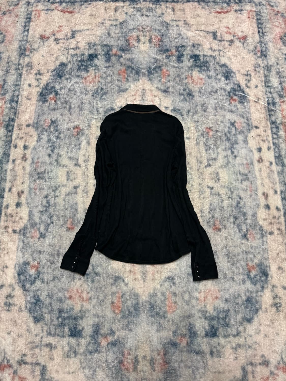 Nicole club lace up black ribbed pk top 상품이미지7