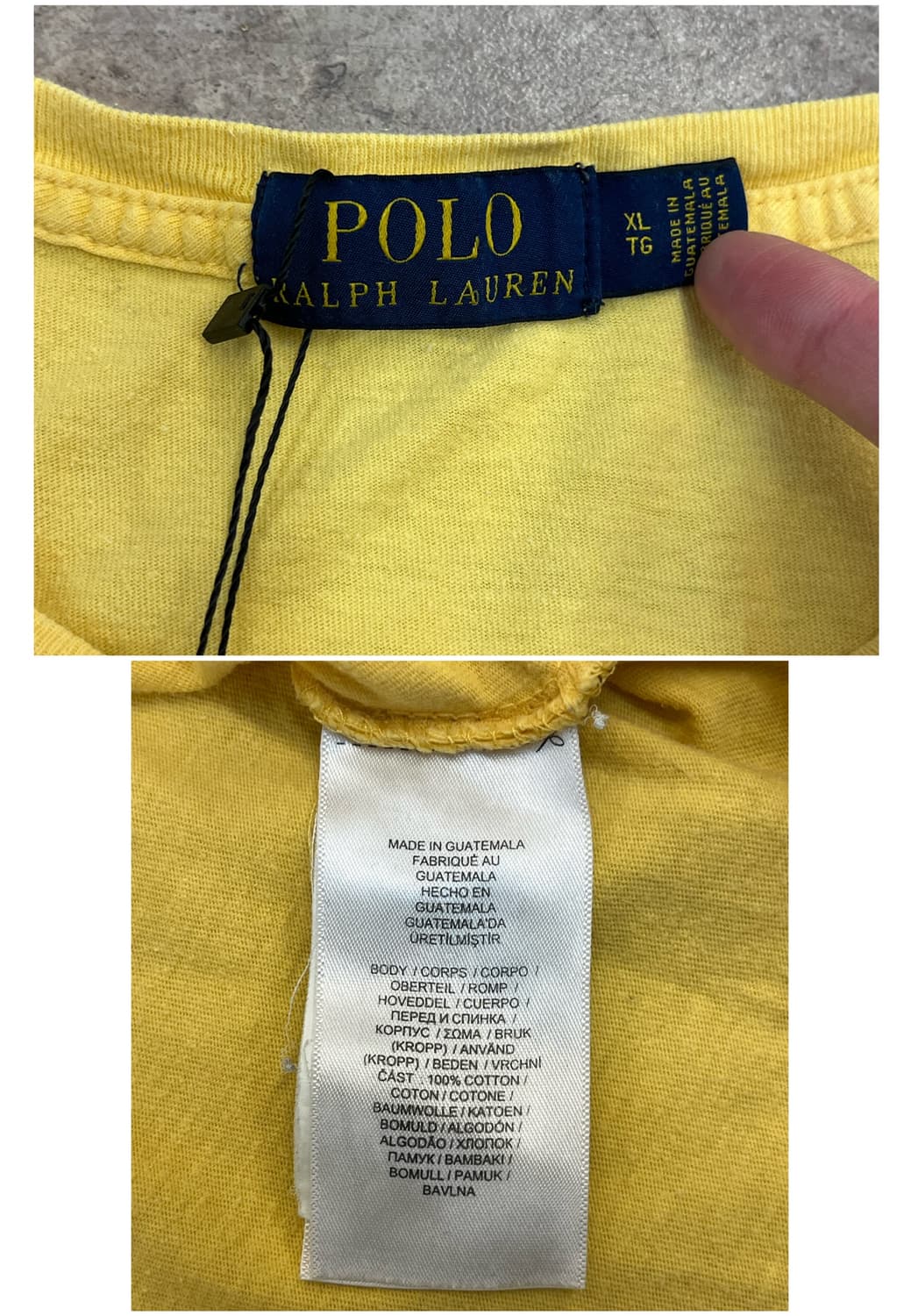 폴로 랄프로렌 베어 반팔티 옐로우 XL #csz3835 상품이미지3