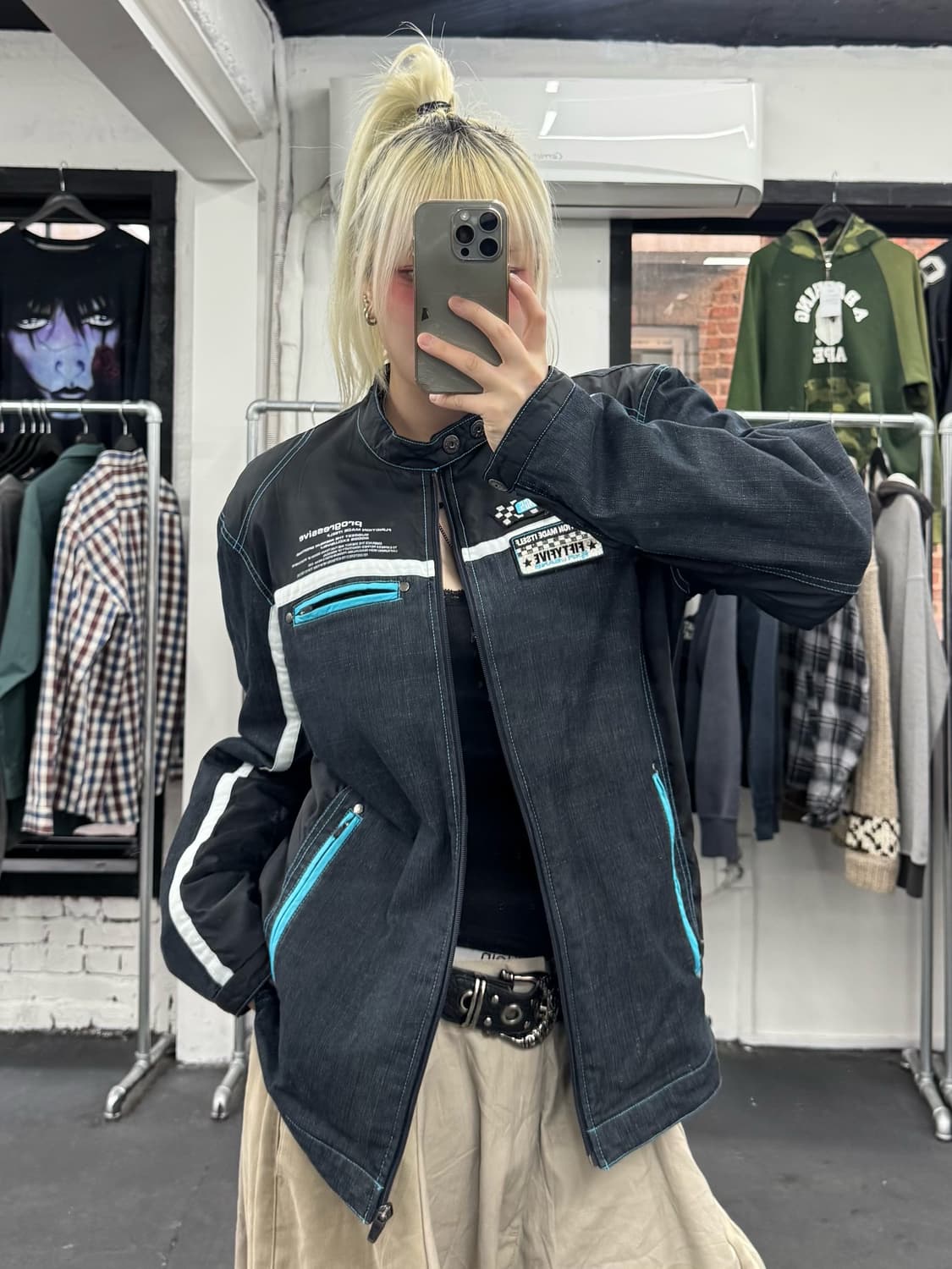 EXR 데님 레이싱 자켓 상품이미지1